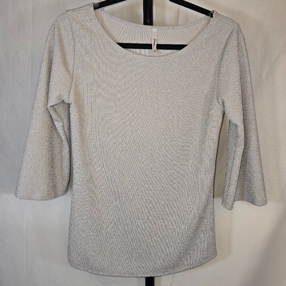 Sparkling Silver Long Sleeve Blouse
